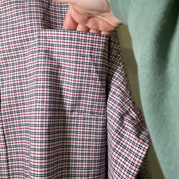 Men's 22 35/6 Tall KS Signature Red & Blue Plaid Long Sleeve Button Down Shirt - Picture 7 of 12